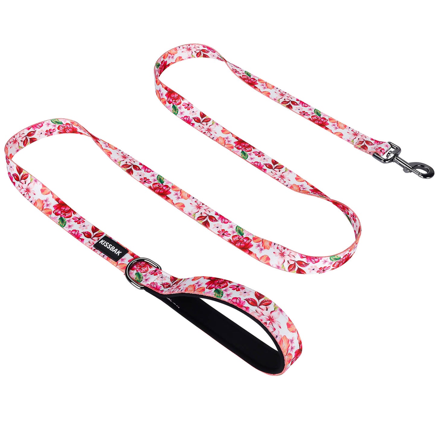 KISSBAK Dog Leash for Small-Medium-Large Dogs - Comfortable Padded Handles,Premium Floral Sunflower Dog Training Leash,Walking Lead for Dogs Pink Poeny