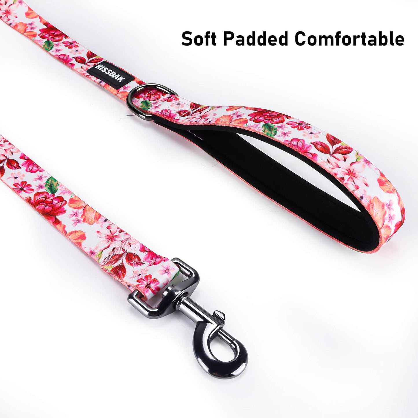 KISSBAK Dog Leash for Small-Medium-Large Dogs - Comfortable Padded Handles,Premium Floral Sunflower Dog Training Leash,Walking Lead for Dogs Pink Poeny